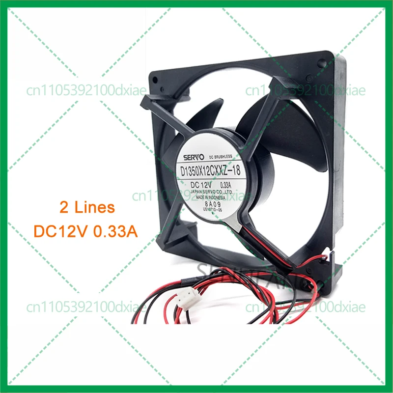 

Новый D1350X12CXXZ-18 DC12V 0,33A 12,5 см для охлаждающего вентилятора холодильника, две линии