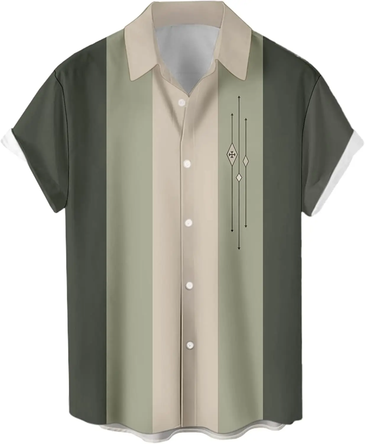 

Mens Bowling Shirts, 1950s Hawaiian Vintage Button Down Short Sleeve Shirts Summer Casual Holiday Beach Shirts