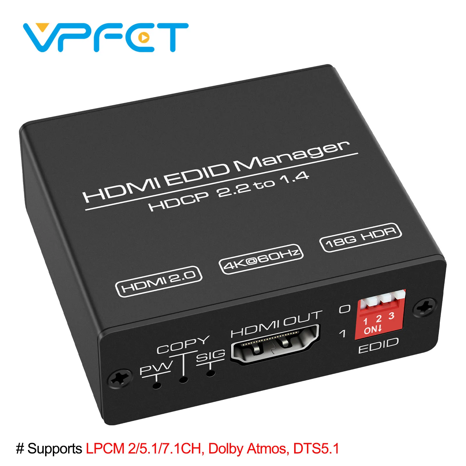 HDMI EDID Manager 4K Prophecy Emulator 8 EDID Mode EDID Copier Programmable Gains Equalized 4K@60Hz HDMI 2.0b Signal HDCP2.2 18G