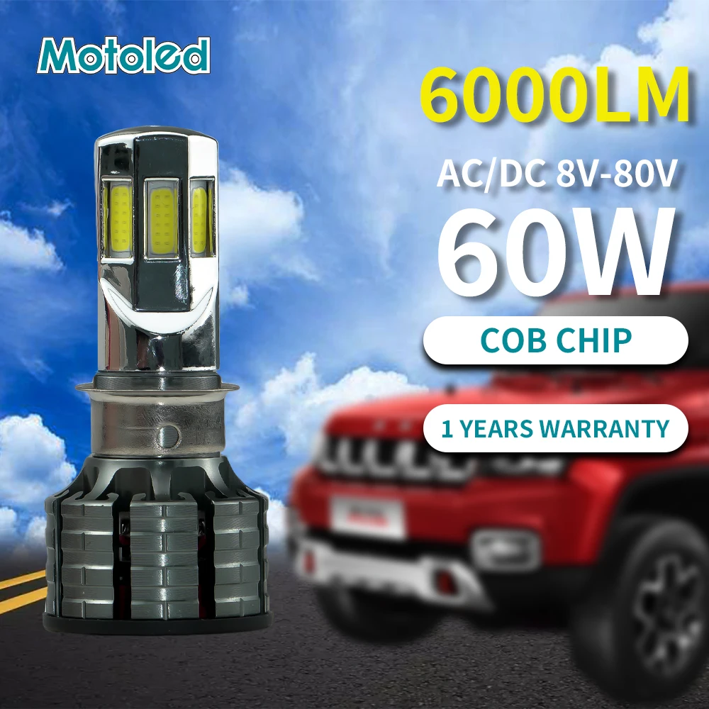

Motoled Motorcycle Lamp Fan Cooling Super Bright Headlamp High and Low Beam Flash White LED Headlight for Car Scooter Motobike