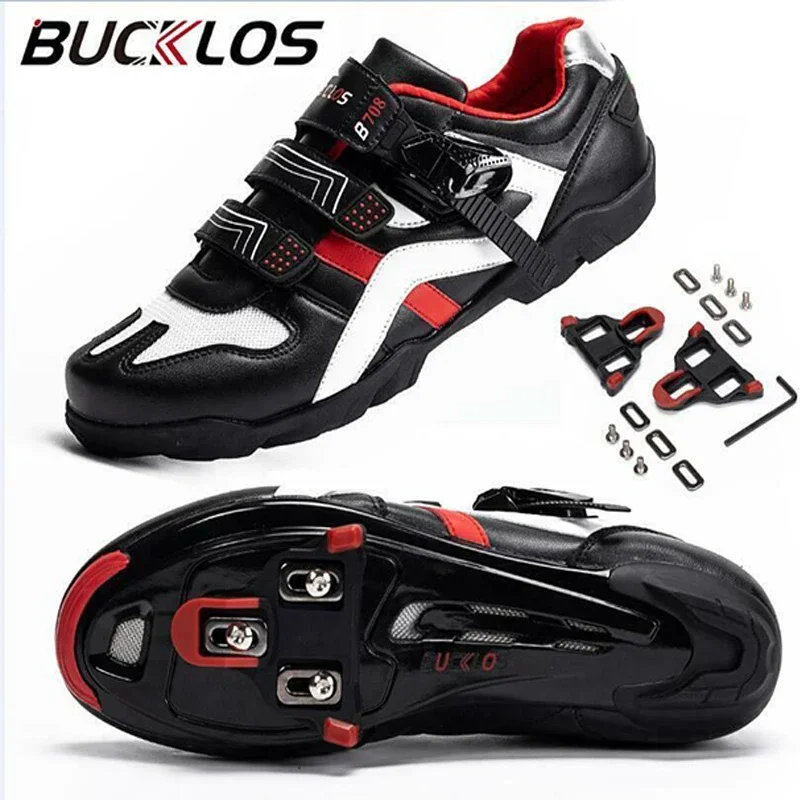 

BUCKLOS Cycling Shoes Road MTB Cycling Sneakers Anti-slip Self-locking Bicycle Shoe Fit SPD SPD-SL LOOK Pedals Bike Equipment