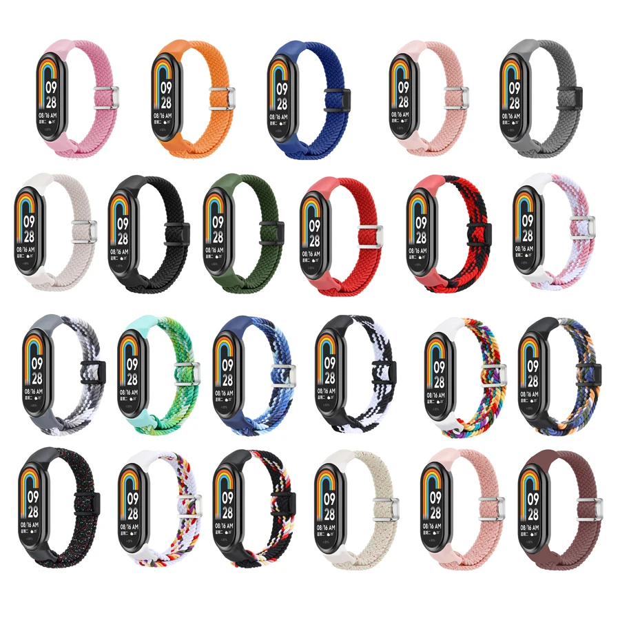Nylonband für Xiaomi Mi Band 10 9 8, magnetische Schnalle, atmungsaktiv, Sport-Armband, Zubehör für Mi Band 8 9 10, ersetzt Armband