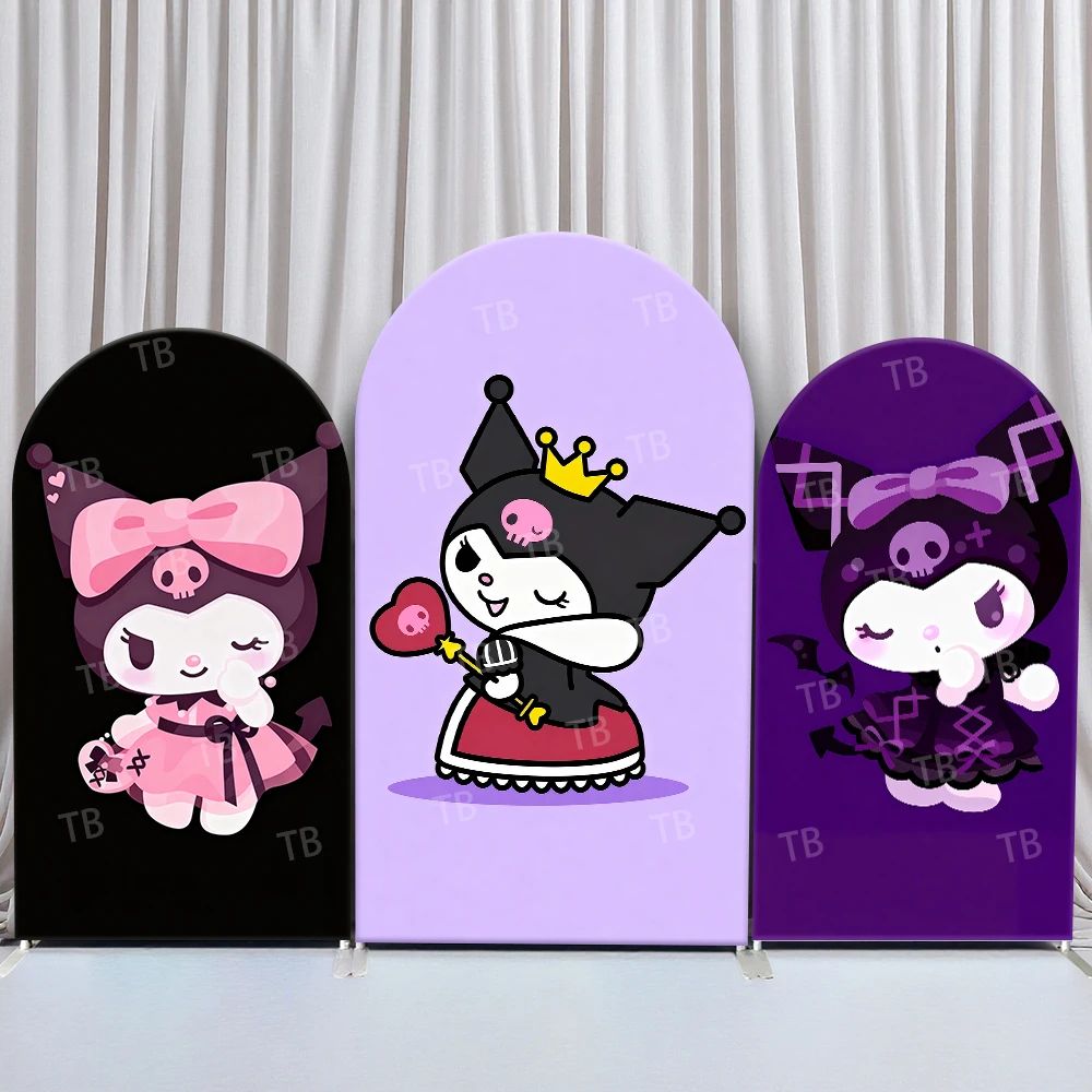 

Sanrio Kuromi Purple Royal Style Arch Backdrop Cover Charming Festive Scene For Kids Birthday Baby Shower Photo Booth Decor