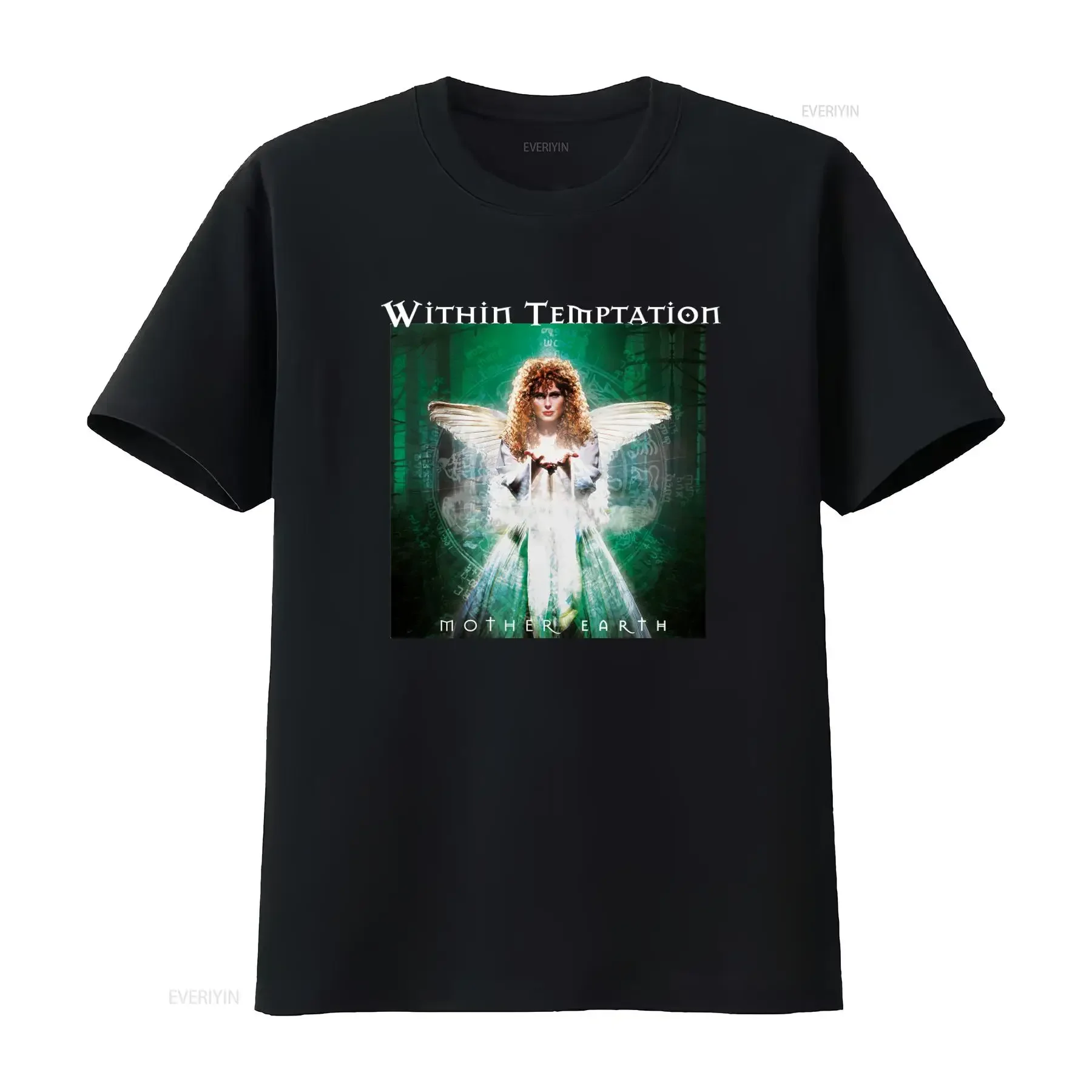 Within Temptation Mother Earth Design Official Licensed T shirt for Rock Fans vintage Washed Stretched Breathable Versatile