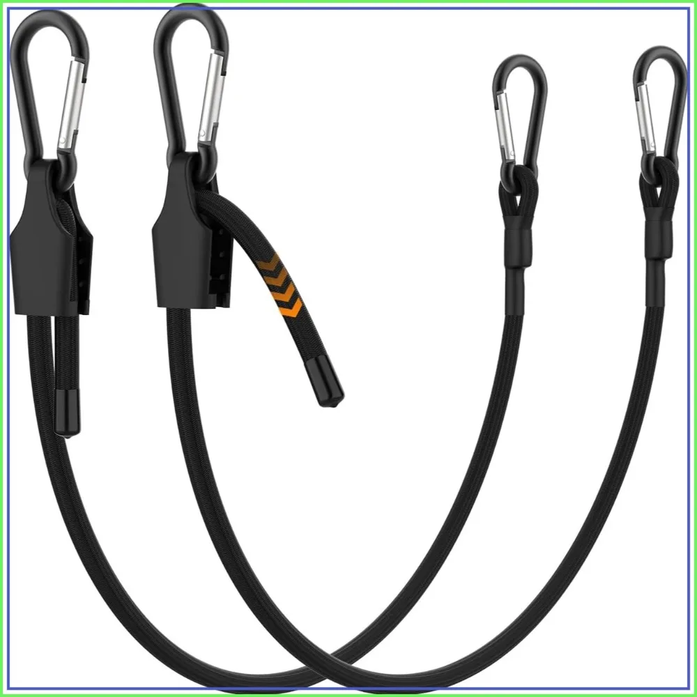 

Adjustable Bungee Cords with Hooks 12 Inch, Heavy Duty Elastic Straps for Camping, Luggage, Bike, Cargo [2PCS, 8-18 Inch]