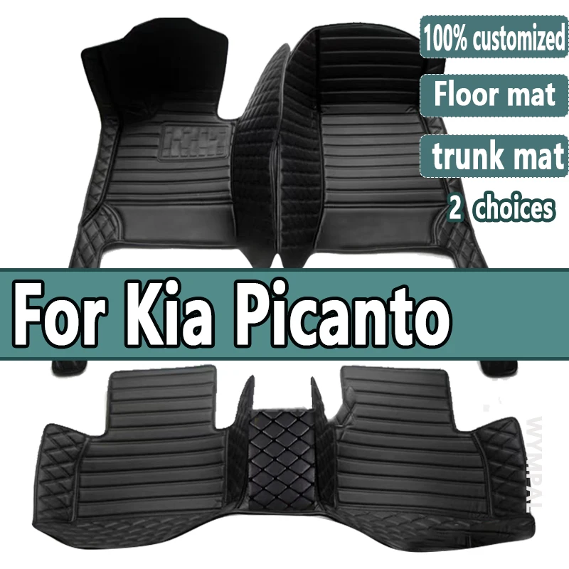 Leather Car Floor Mats For Kia Picanto Morning Grand Eko Taxi JA 2012~2017 5door Anti-dirty Car Mat Tapete Carro Car Accessories