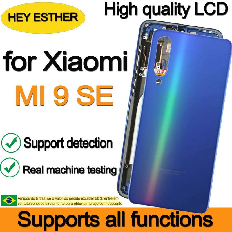 Original AMOLED 5.97'' Replacement For Xiaomi Mi 9 se LCD Display Touch Screen 9se M1903F2G with Back Glass