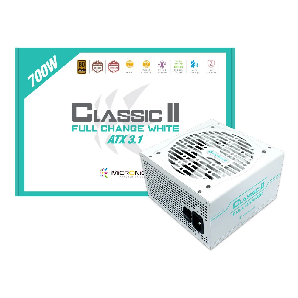 MICRONICS Classic II Full change 700W 80PLUS BRONZE ATX3.1 (White)