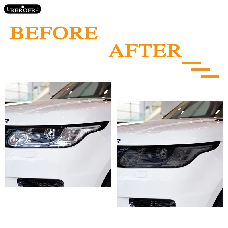 For Range Rover Sport L494 2014-Present 2 Pcs Car Headlight Tint Black Protective Film Transparent TPU Sticker Accessories