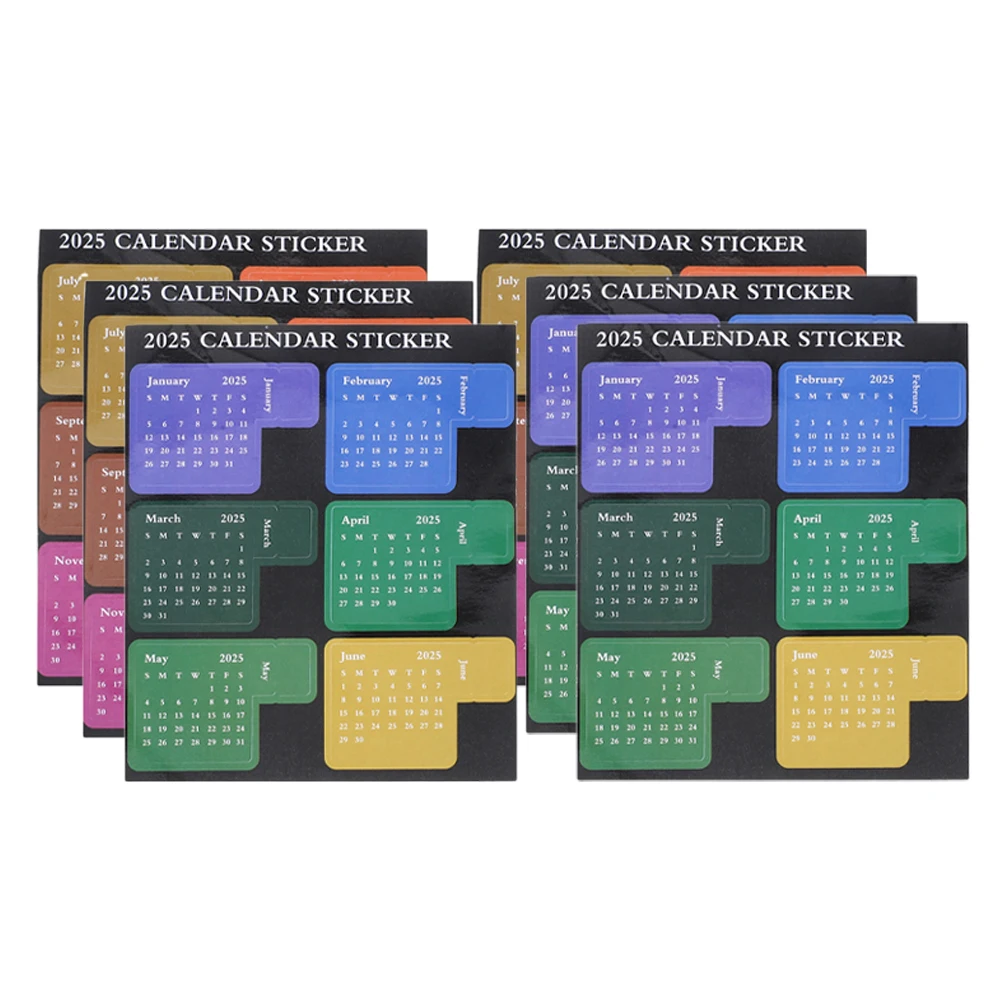 

3 set 6 Packs Stickers Monthly Tabs Mini Calendar Index Monthly Adhesive Tabs Paper Bright Colors Non Fade Study Office Home