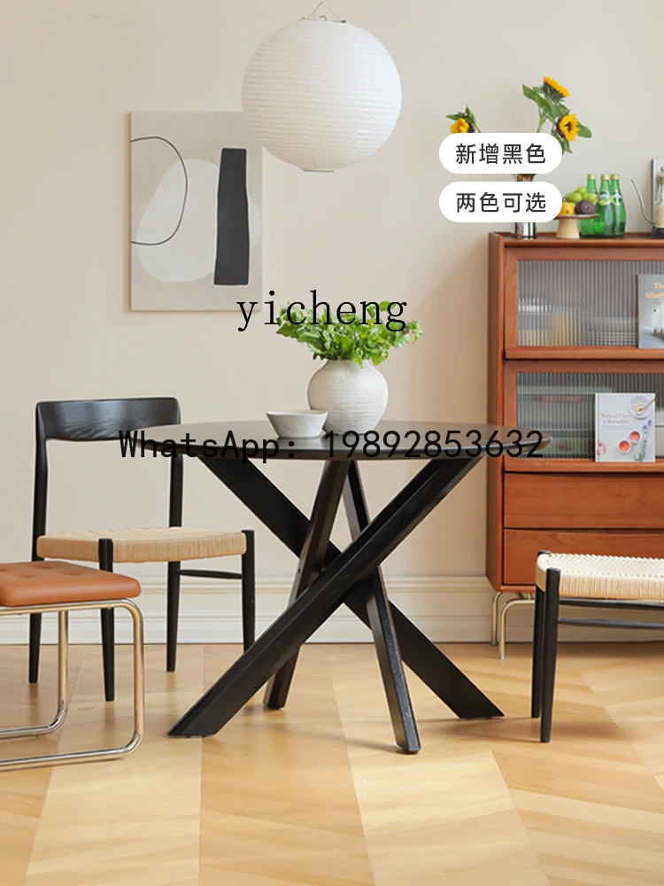 

X4 Solid Wood round Table Retro Domestic for Dinner