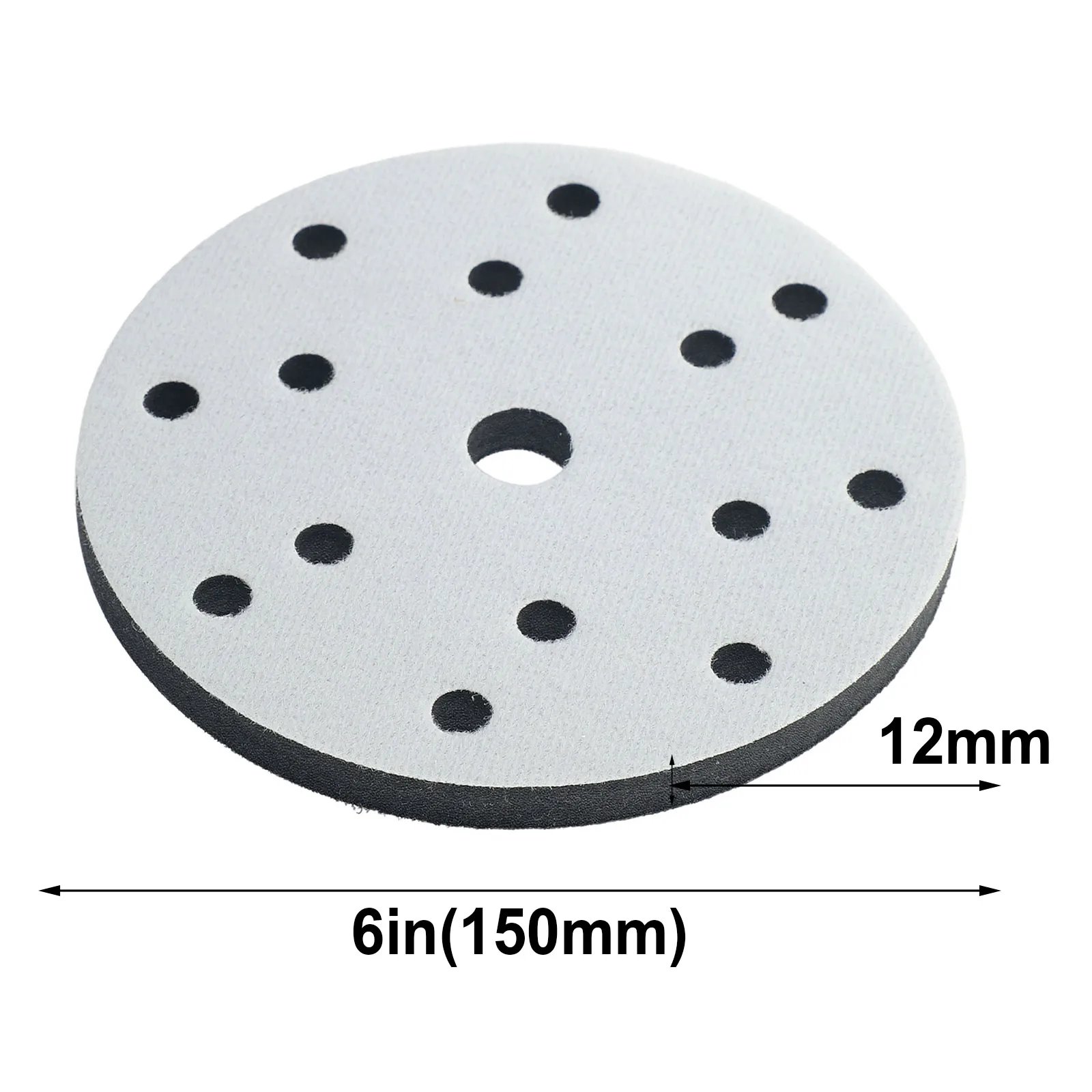 6 นิ้ว 15 หลุมฟองน้ํานุ่มอินเทอร์เฟซ Pad Sanding Disc Sander Backing Pad Hook- & LOOP แผ่นขัดเครื่องมือ