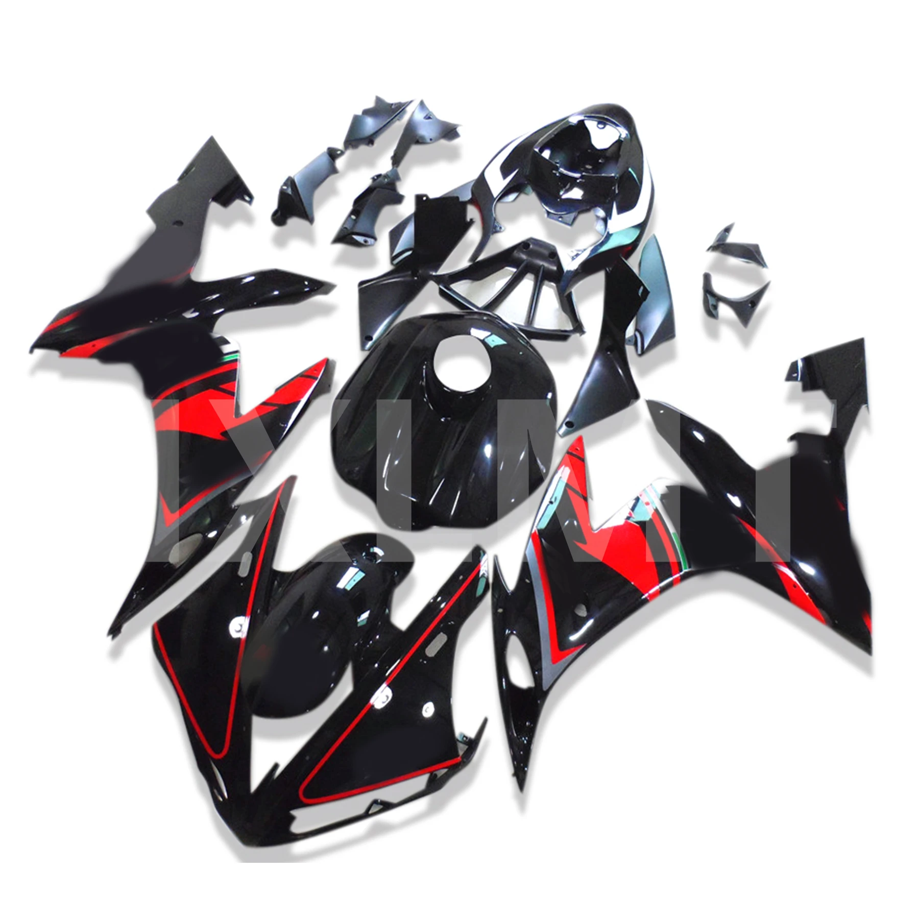 

For YAMAHA YZF R1 YZFR1 2004 2005 2006 Motorcycle ABS Body Red Fairing Kit YZF1000 R1 04 05 06 Red And Black Body Fairing