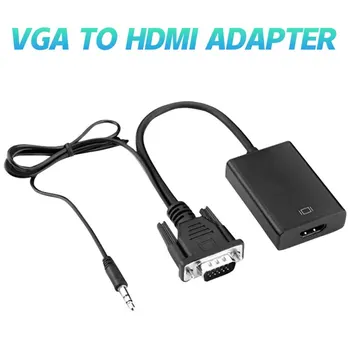 VGA TO HDTV Converter High-definition Audio Video Cable Adapter VGA Input HDMI Output for Computer Laptop TV Projector