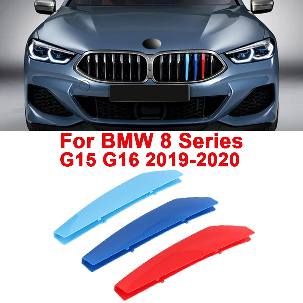 

3PCS ABS For BMW 8 series G15 G16 2019-2022 Front Grille Trim Decoration Strips External Accessories