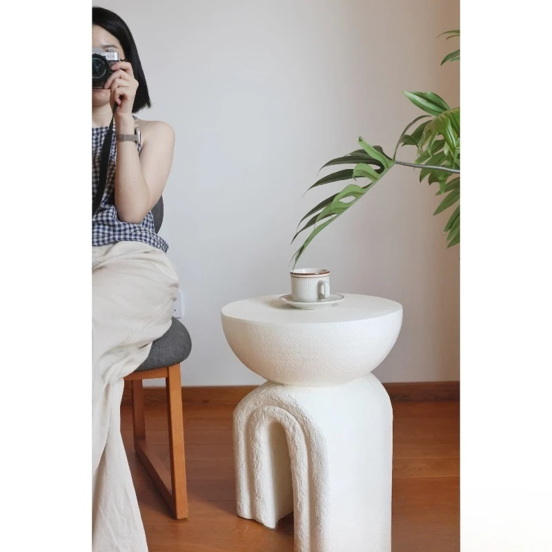 Simple arch edge art small coffee table round bed and breakfast cafe design sofa living room