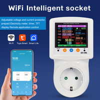 AC 220V Tuya Smart Life WiFi Wattmeter Timer Socket Remote Control Over-Voltage Over-Current Protection Voltage Current Power Me