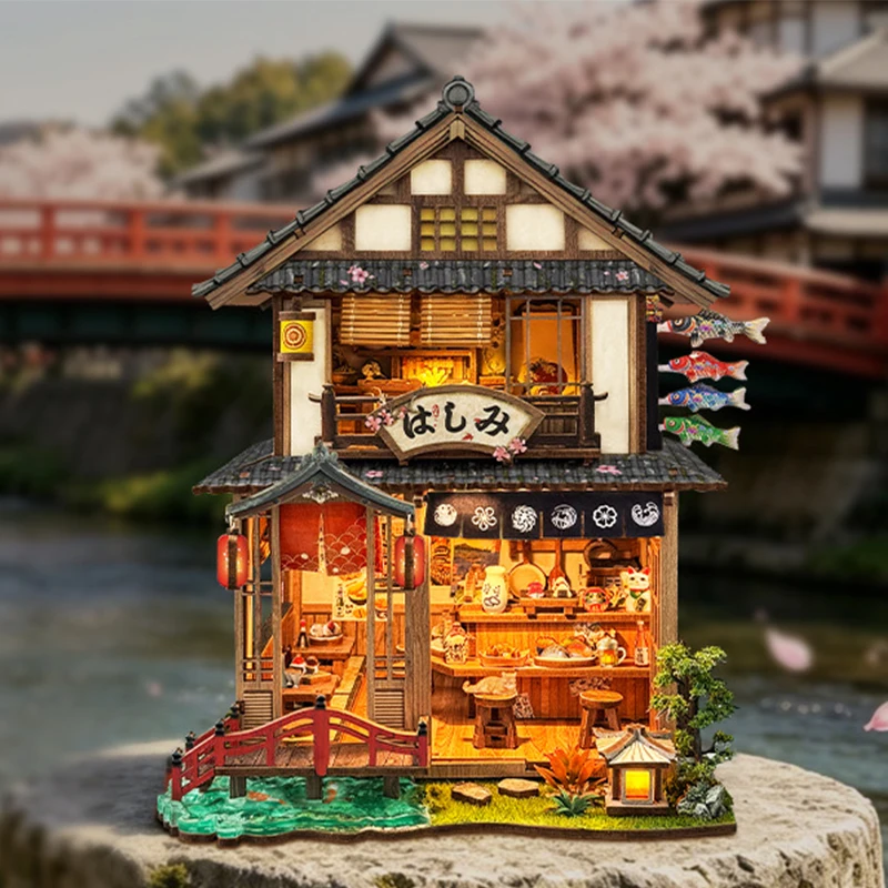 DIY houten Bridgeside Machiya - Woodworking Kits For Kids recensie en prijs