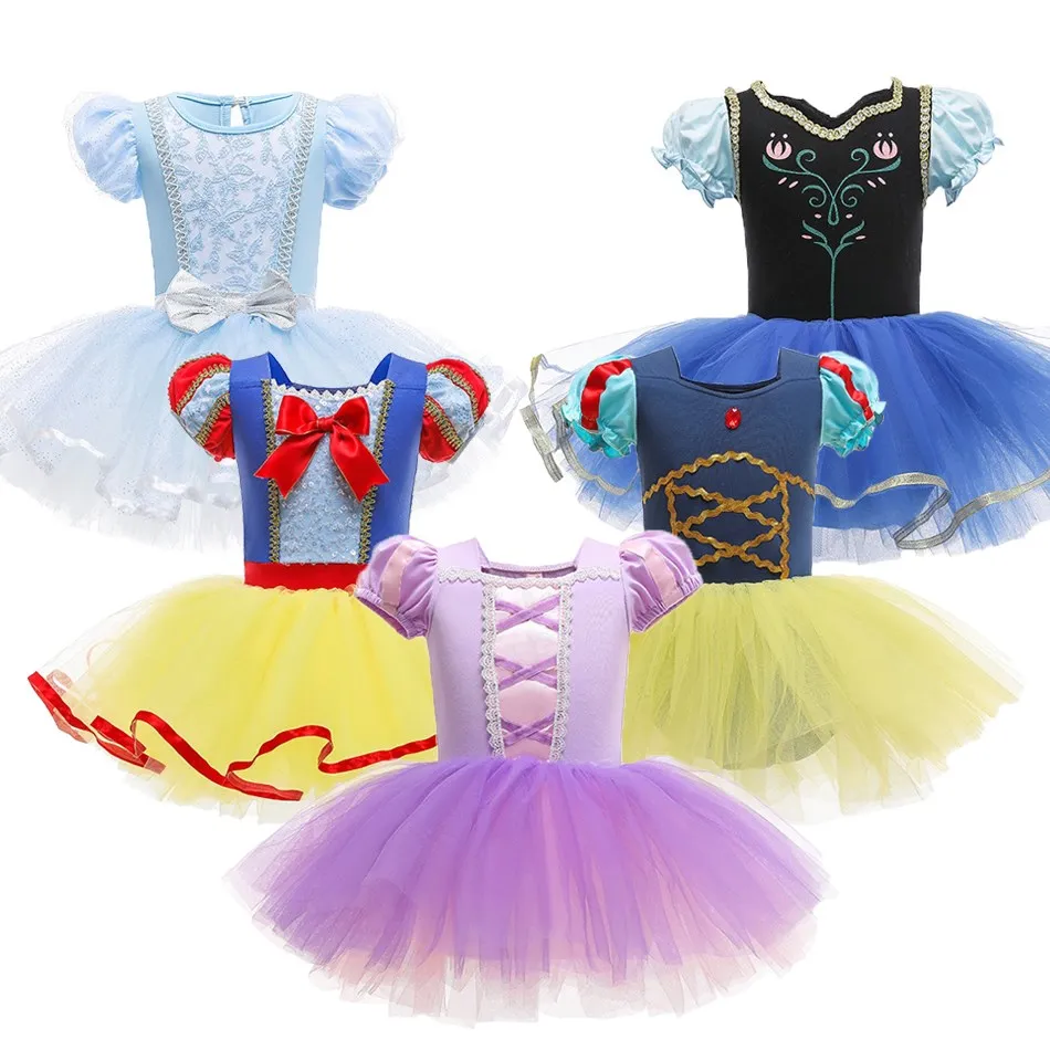 

Girls Princess Dress Kids Elsa Anna Sofia Snow White Rapunzel Dress Summer Girls Tutu Ballet Dance Costume 3-10 Years