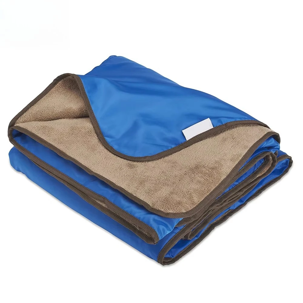 

YumuQ 2-layer all-season waterproof camping fleece blanket for outdoor trips, stadiums, picnics, and indoor household use