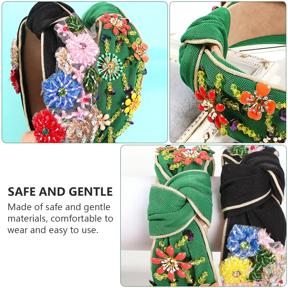 1Pcs Classic Crystal Flower Hairband Rhinestone Hair Hoop Practical Comfortable Headband for Women Girls Party Hair Accessories