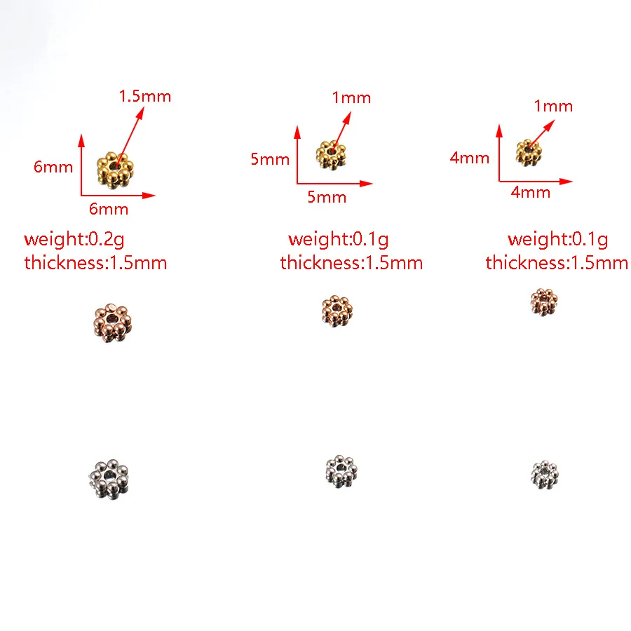 

100 шт., прокладка в виде снежинки из нержавеющей стали, DIY ювелирные изделия, материал из бисера, браслет, ожерелье, ювелирные аксессуары