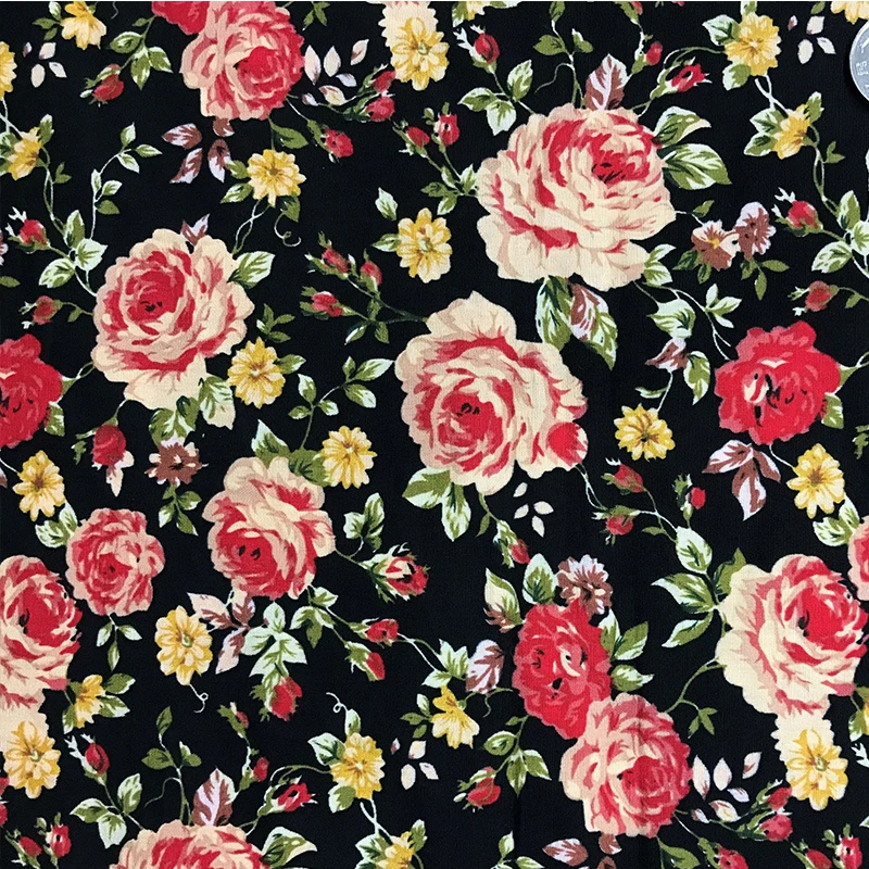 Poplin fabric 100% cotton, flower printed fabric, shirt skirt, DIY, handmade sewing, 100x150cm