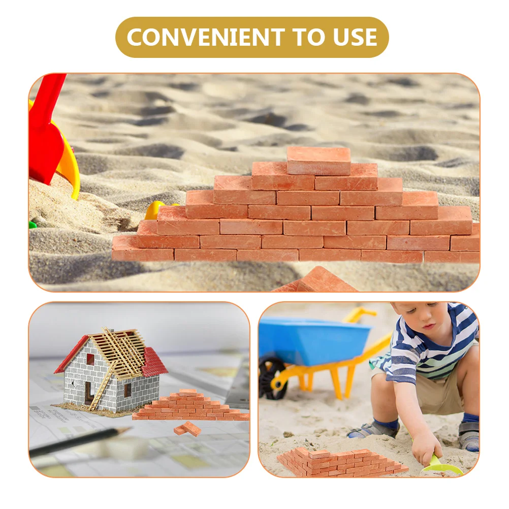 150 Pcs Simulated Brick Building Blocks Play Props Small Bricks Landscape Accessories Clay Artificial Mini for Crafts