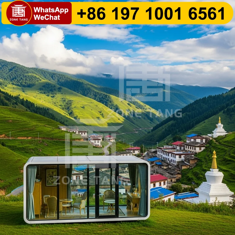 Cápsula espacial, precio de la casa, contenedor móvil, casas de cápsulas de campo de aceite para la casa, cápsula de manzana, precios de la casa de cápsula espacial para el hogar