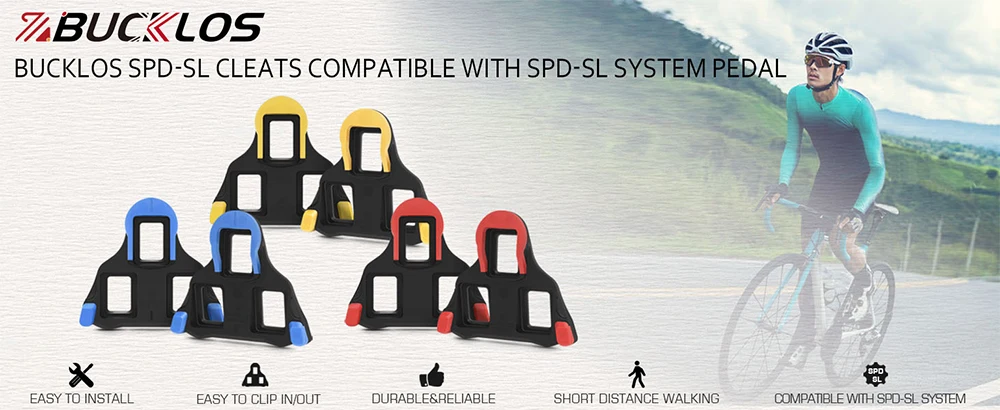 BUCKLOS Bike Lock Pedale Fahrrad Klickpedale für SPD-SL Rennrad Selbstsicherndes Pedal mit Stollen Fahrradzubehör – Detail 17