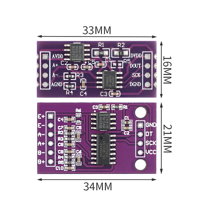 CS1237 24-bit ADC Module Onboard TL431 External Reference Chip Single-channel Weighing Sensing 24bit CS1238 Dual Channel
