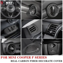Car Interior Accessories For Mini Cooper F54 F55 F56 F57 F60 Real Carbon Fiber Decorative Cover Sticker Protective Auto Part