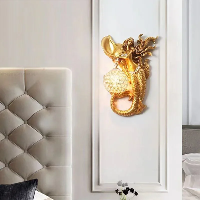 GISELLE Contemporary Mermaid Wall Lamp Personalized And Creative Living Room Bedroom Hallway Aisle Decoration Light