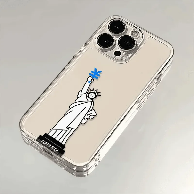 مضحك نمط المال بسيط قضية الهاتف آيفون 16 15 14 13 12 11 برو ماكس 16e MINI XR XS ماكس 7 8 زائد Y2K للصدمات غطاء ناعم