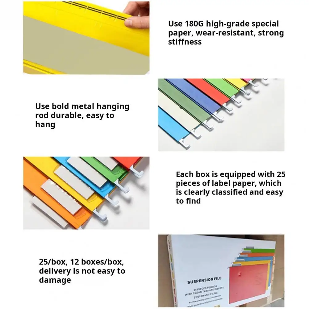 20 Pcs Hanging File Folders Document Organizer With Tabs For Identify File Clip Board Assorted Color Document Organization Tool