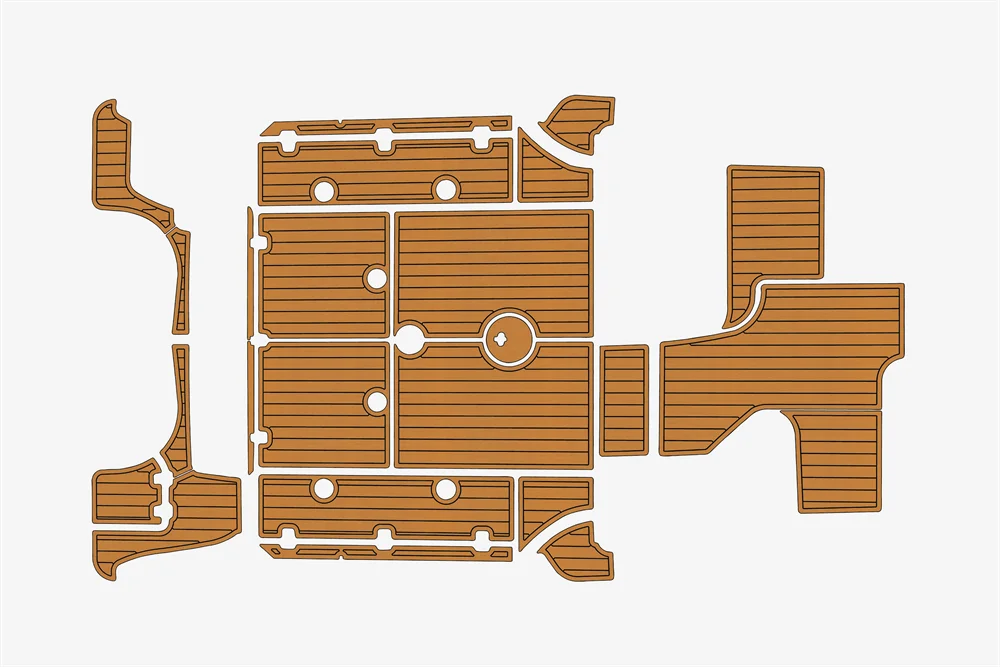 Eva foam Fuax teak seadek marine floor For 2015-2019 Boston Whaler 315 Conquest Cockpit Swim platform 1/4