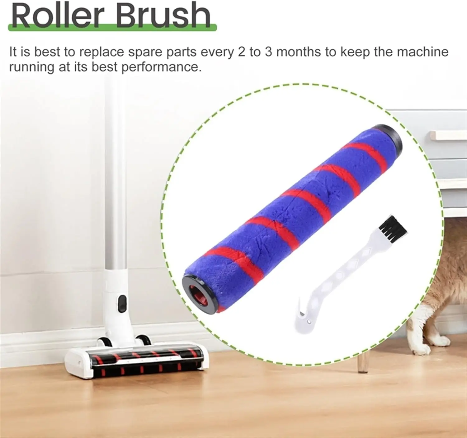 Roller Brush Compatible for Tineco A10 A11 Hero A10 A11 for Master for Pure ONE S11 S12 Vacuum Cleaner Replacement Accessories