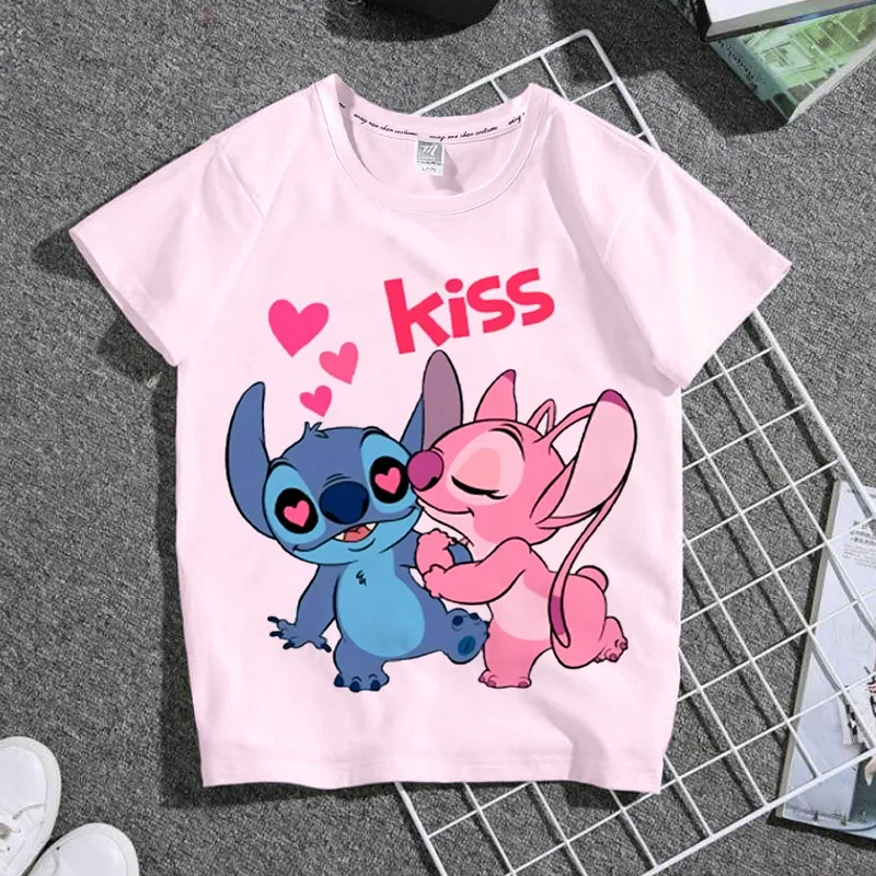 

Summer Stitch Printed Children's Clothing Cute Boys and Girls T-shirt Round Neck Summer Pure Cotton Short Sleeves