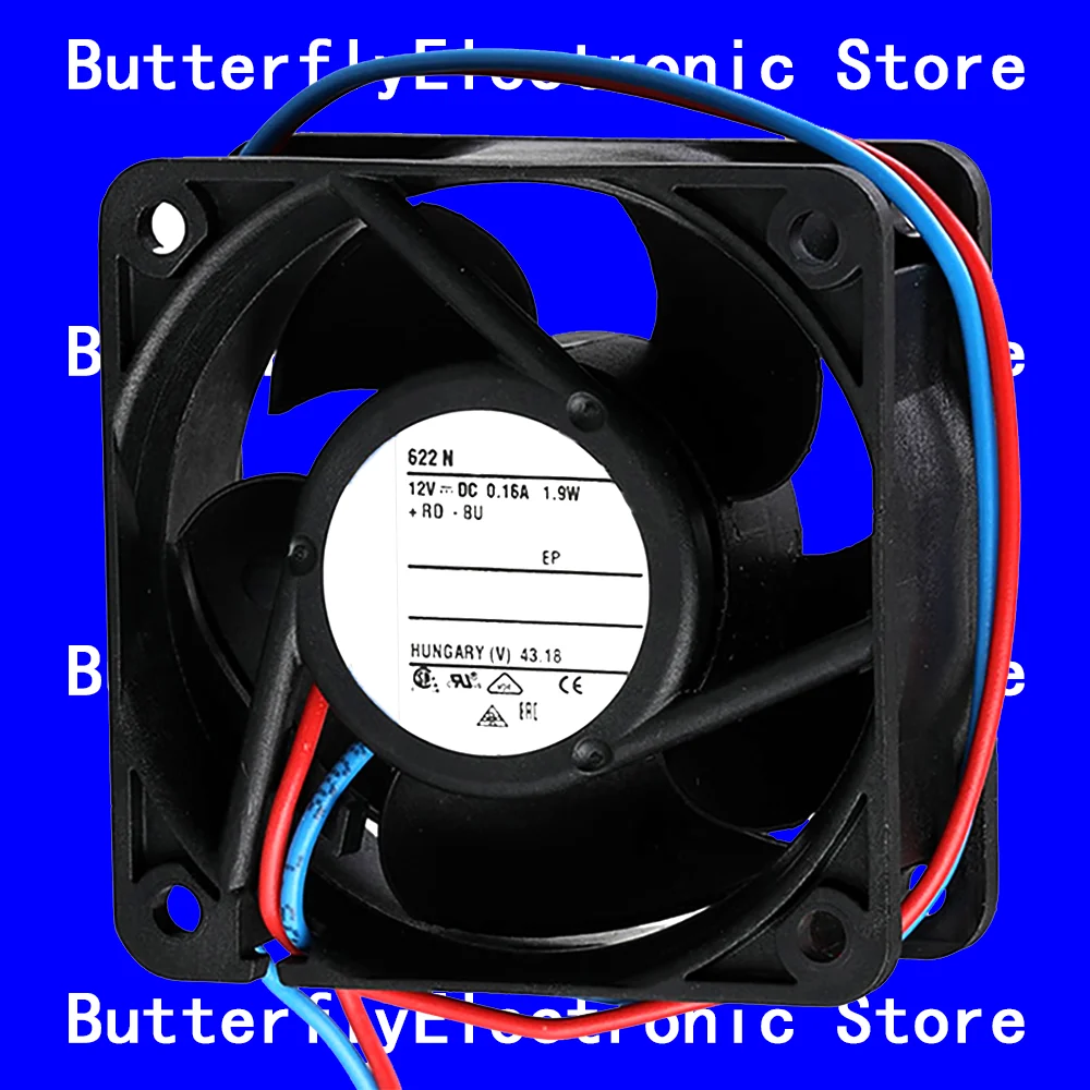 

NEW ORIGINAL 622N 622 N DC12V 160MA 1.9W COOLING FAN 6025 6CM 60*60*25MM
