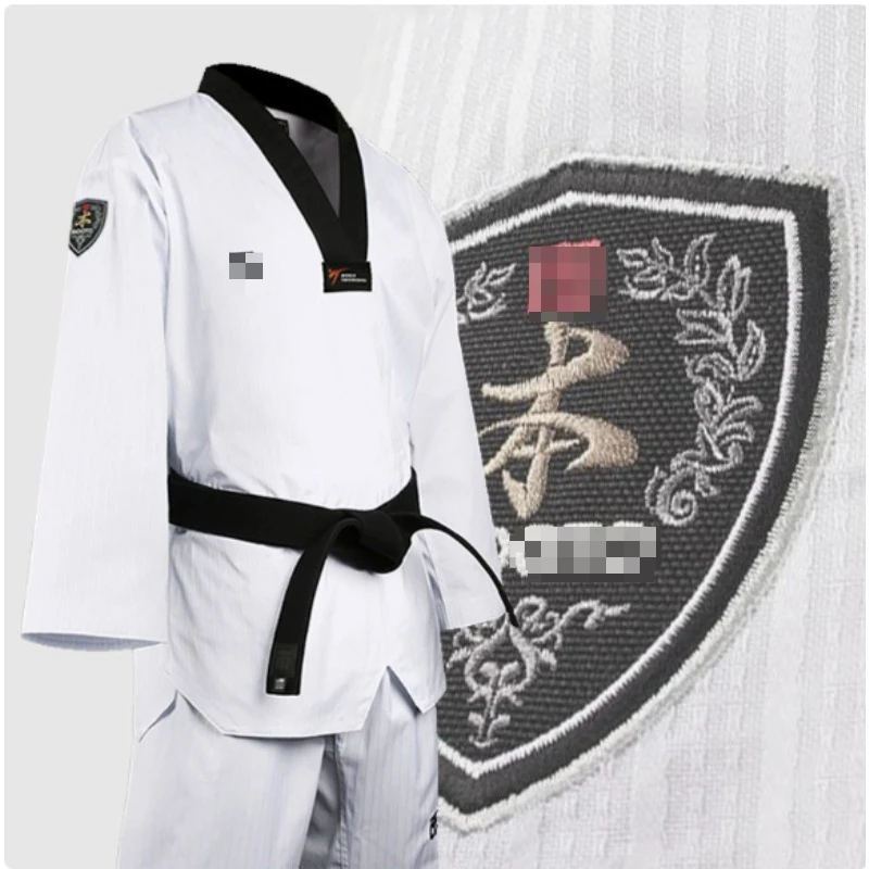 beginners use taekwondo dobok clothes child adult V-Neck taekwondo suit Taekwondo training uniform wholesale
