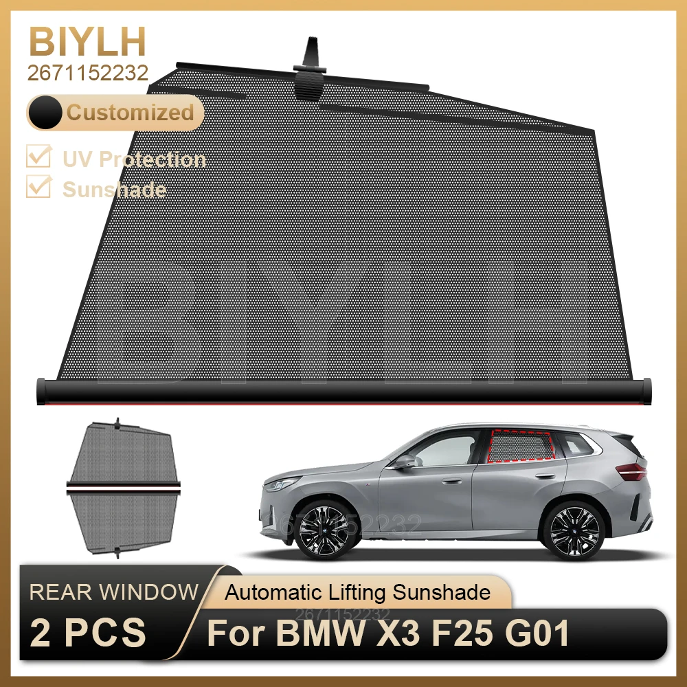

2 шт. теплозащитный экран для BMW X3 F25 G01 ix3 2023-2024, солнцезащитный козырек на заднее боковое лобовое стекло, индивидуальные подходят для автомобиля, солнцезащитный козырек, детали защиты от ультрафиолета
