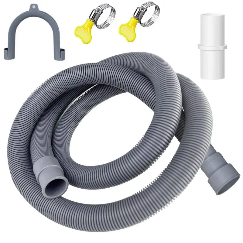 

Washer Drain Hose 4.9 Ft Corrugated Discharge Hose Flexible Drain Hose For Washer Dishwasher Includes 1 Adapter 2 Hose Clamps 1