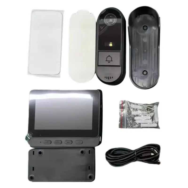 

Беспроводной водонепроницаемый видеодомофон ABKU с ИК-подсветкой и ночным видением, HD-экран IPS 4,3 дюйма, умная видеокамера для дома