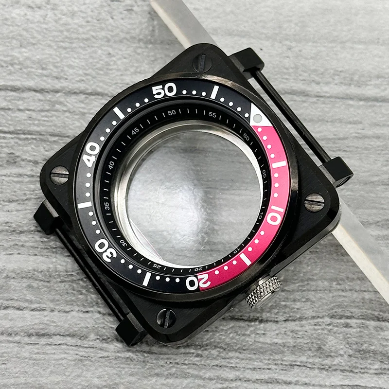 42mm Schwarzes Quadratisches Piloten-Cockpit-Gehäuse Saphirglas Passend für NH34 7S 4R NH35 NH36 Uhrwerk 28,5mm Zifferblatt Uhrenmodifikation – Detail 5