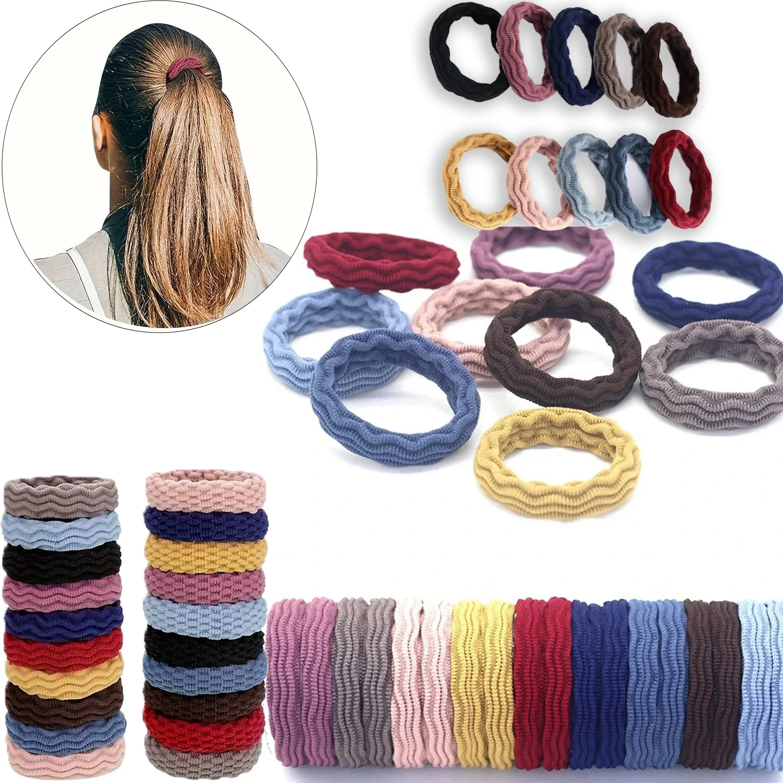 

20 шт. Модные резинки для волос с высокой эластичностью, жаккардовым узором, женские повязки на голову, аксессуары для волос