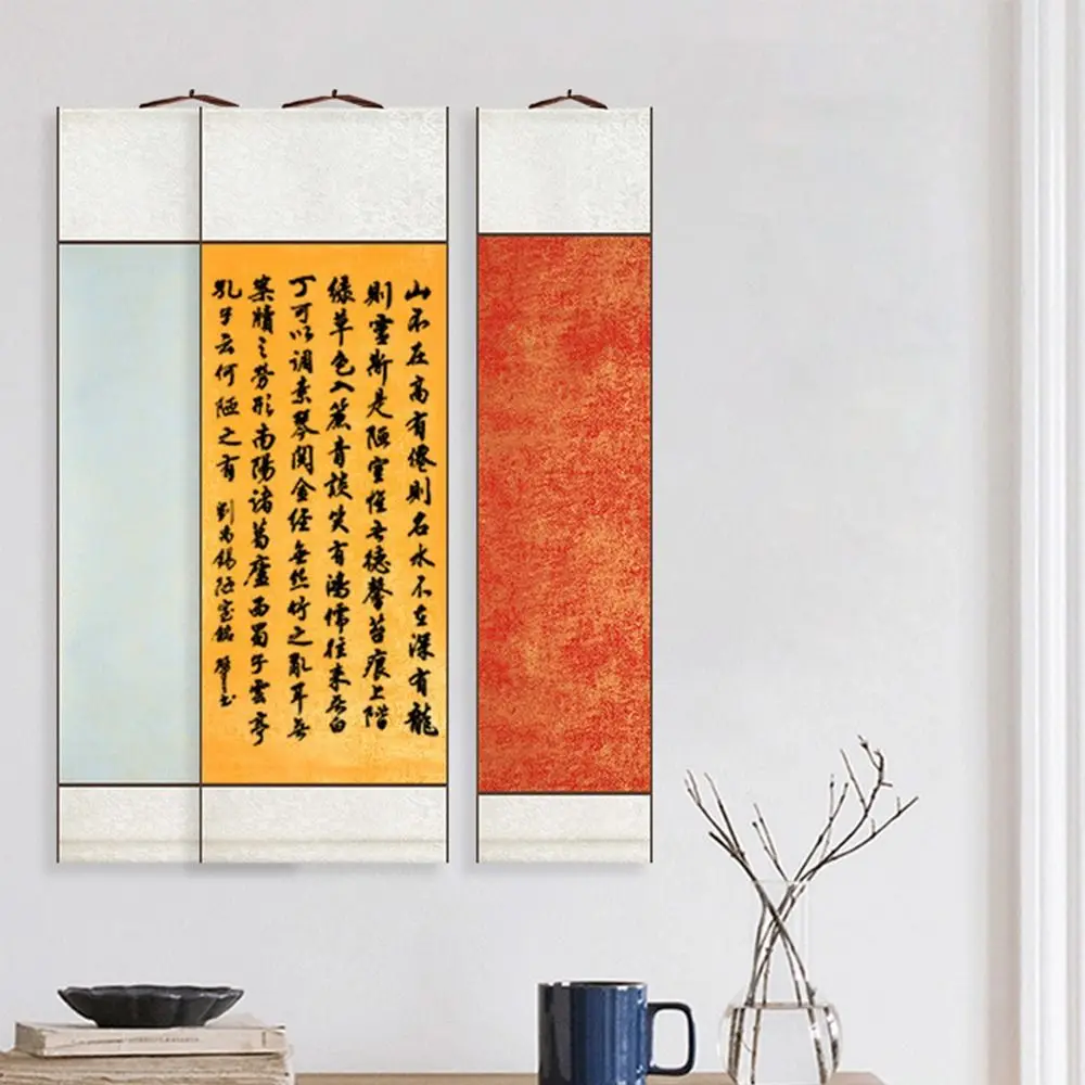 Painting Drawing Paper Gilded Rice Paper Scroll Chinese Style Hand-rolled Blank Hanging Batik Scroll Handcrafts S/M/L