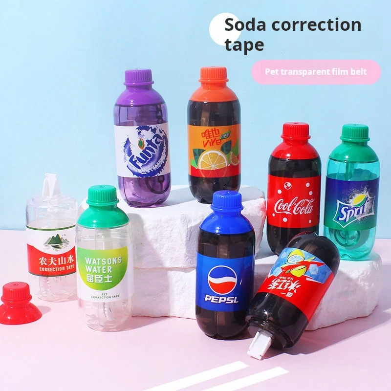 Koreańska mini butelka na napoje gazowane Kawaii White Out korektor praktyczna taśma korekcyjna pamiętnik kreatywna Cola papiernicze artykuły szkolne