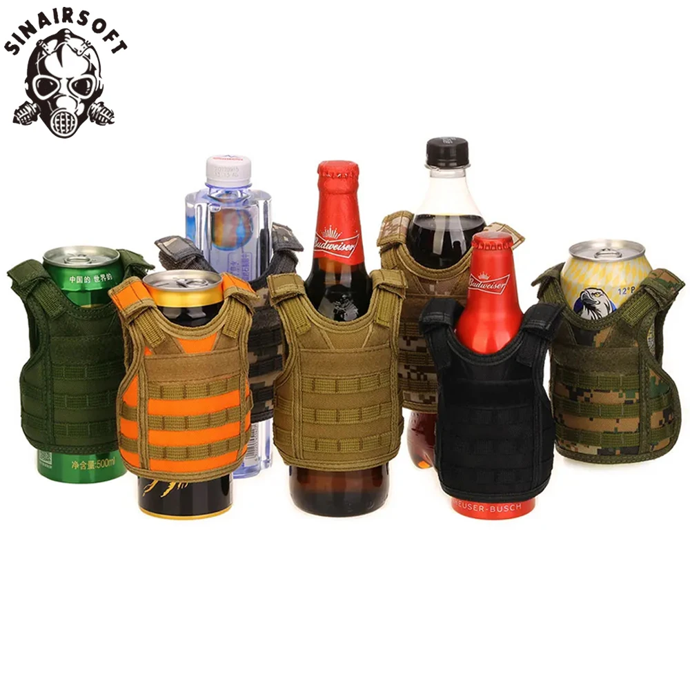 SINAIRSOFT 2 Pieces Tactical Beer Molle Bottle Cover Vest Beverage Cooler Christmas Dress Up Halloween Party