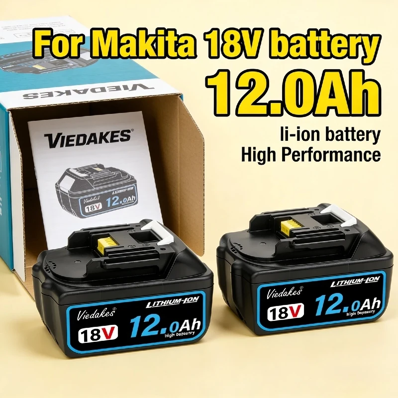 

12.0Ah for Makita 18v Battery Li-ion Replacement BL1860 BL1850 BL1840 BL1830 BL1815 Rechargeable Battery