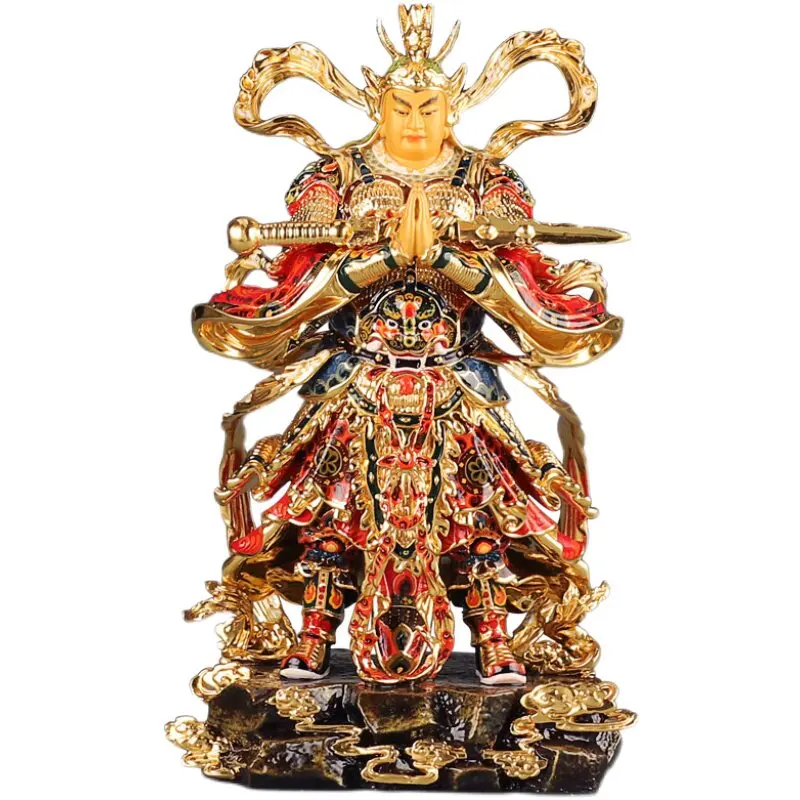 PYH pure copper gilt  Veda Bodhisattva protector of the god of wealth Guan Gong Wei Tuo Buddha statue ornament